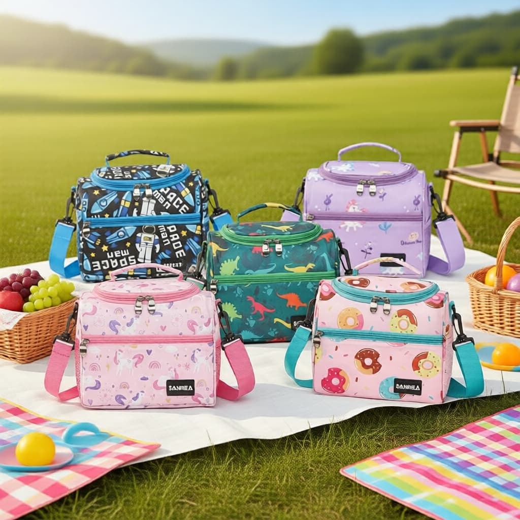 Bolsa térmica grande de 5L para marmita, bolsa térmica de ombro cruzado Oxford para piquenique e viagens
