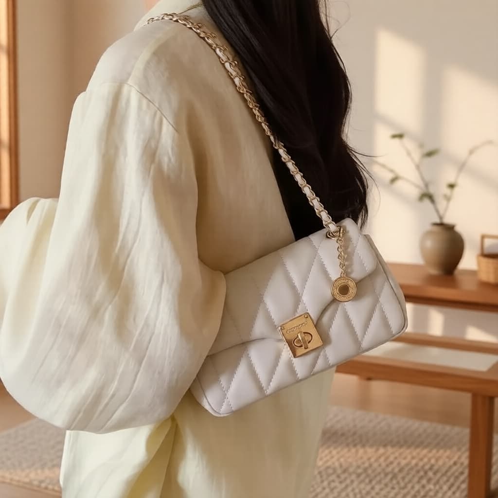 Bolsa de ombro quadrada minimalista feminina – bolsa tiracolo moderna