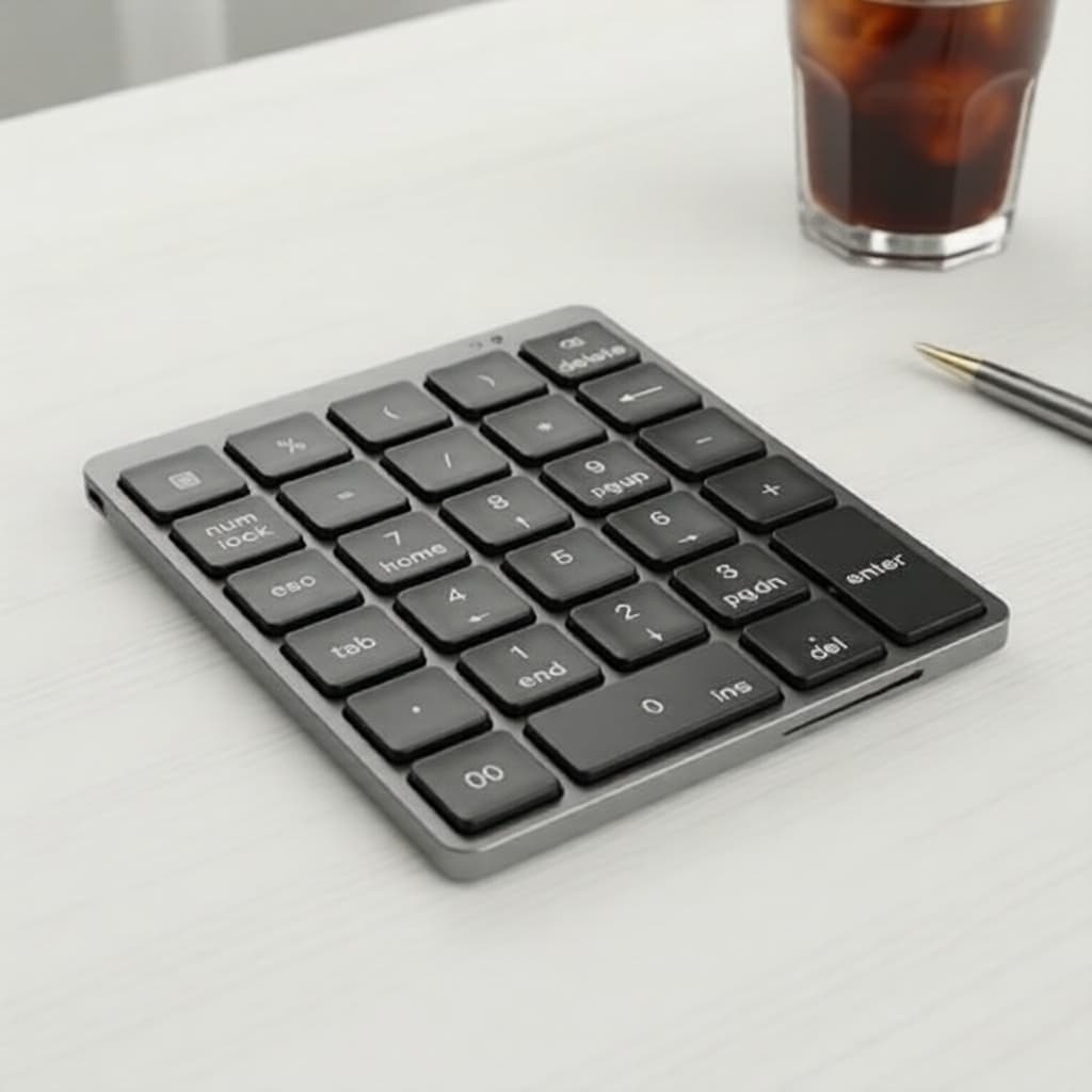 Teclado Numérico Bluetooth 28 Teclas Sem Fio com Carregamento USB-C, Teclado Numérico em Alumínio para Contabilidade e