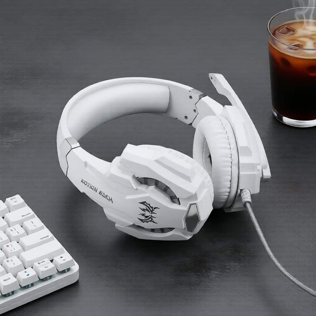 Fone de ouvido gamer Sprise G9000 com graves estéreo, microfone e luz LED, fones de ouvido com fio de 3,5 mm para