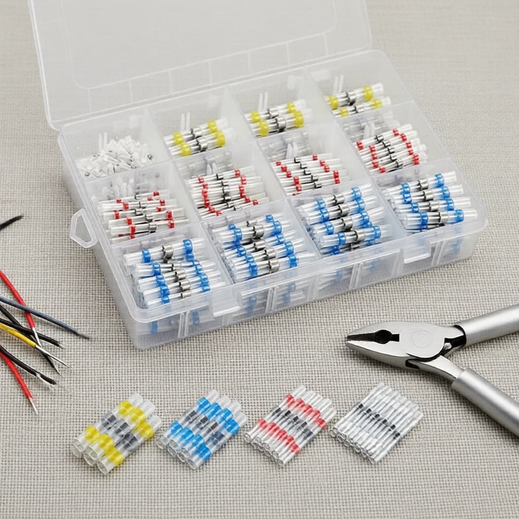 Kit de 500 Conectores de Arame de Solda e Selo, Terminais Termorretráteis para Fiações Elétricas Automotivas, Náuticas e