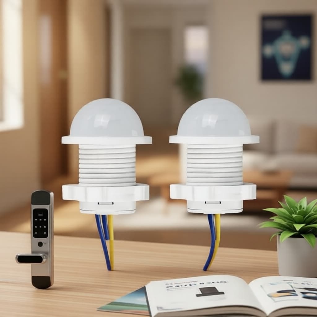 2 peças 110V-220V interruptor de luz automático inteligente com sensor de movimento PIR e infravermelho