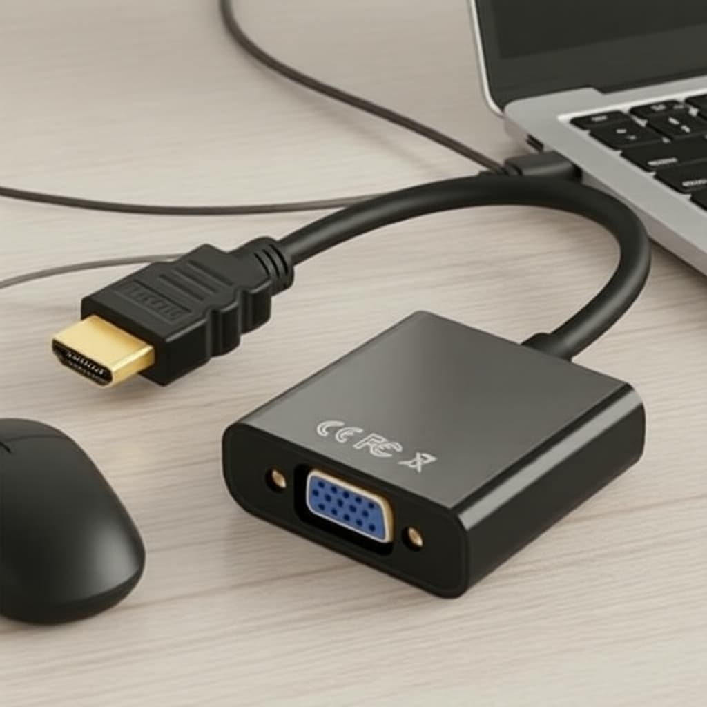 Cabo conversor HDMI para VGA com suporte de áudio