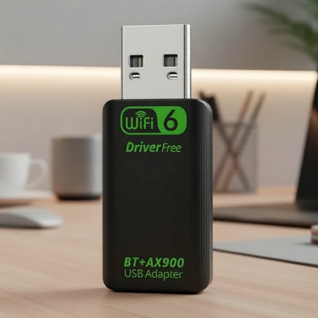 Bluetooth 5.4 + WiFi 6 AX900 Adaptador USB, Placa de Rede Wireless de Banda Dupla 2.4G/5GHz para Windows 10/11, Sem