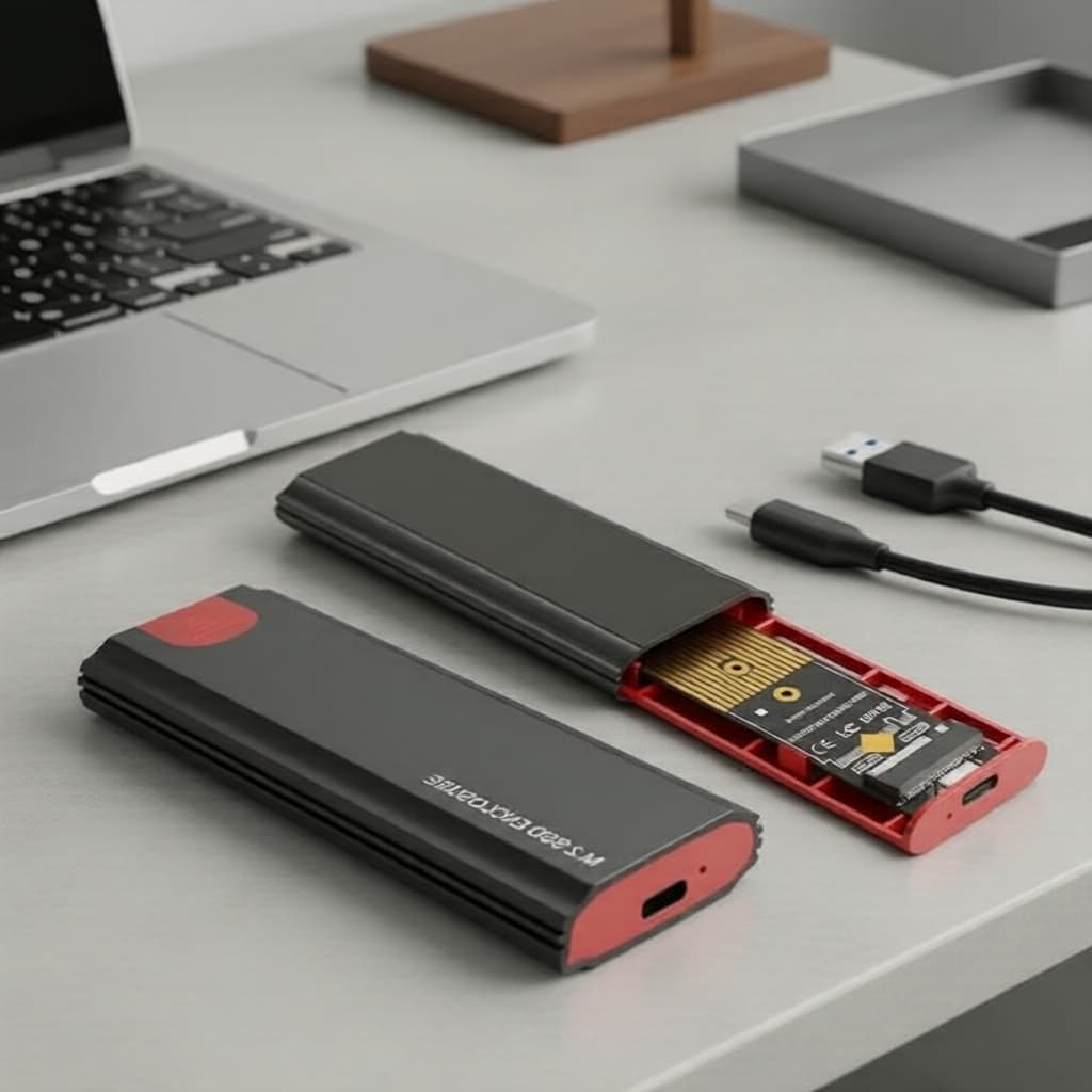 Gabinete SSD M.2 NVMe/SATA USB 3.1 Gen2 10Gbps, USB-C externo, para chaves M/B