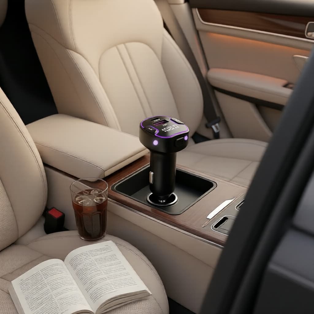 Transmissor Bluetooth Mãos-Livres para Carro com Dupla Entrada USB e Chamada de Áudio
