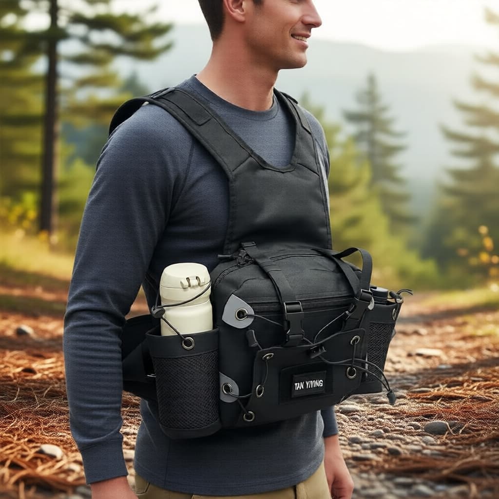 Pochete Unissex Multiuso, Mochila Casual Esportiva para Trilhas, Bolsa Transversal de Ombro