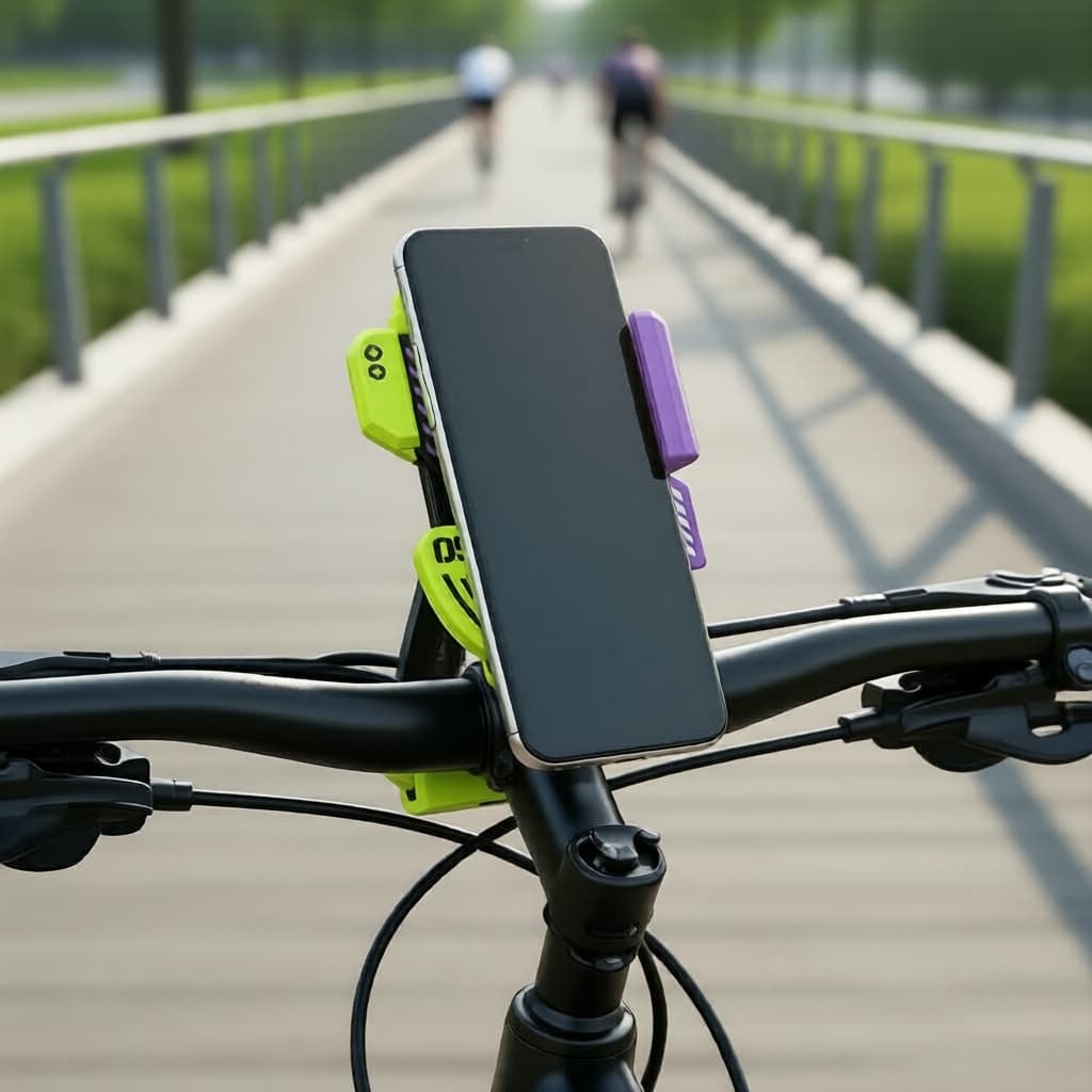 Suporte de Celular Cyberpunk para Moto - Alta Elasticidade, Antichoque, Autotravante