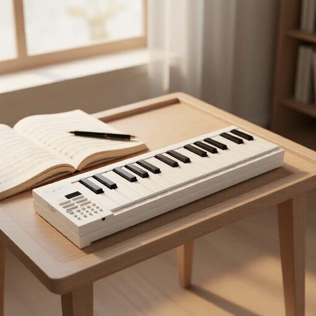 Teclado Digital Dobrável de 61 Teclas Portátil - Multifuncional para Iniciantes, Ideal como Presente Musical para