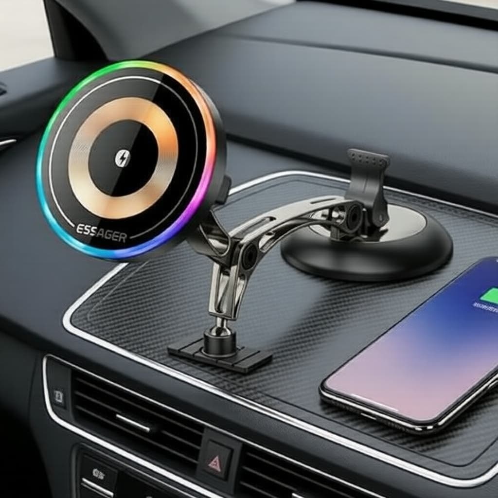 Carregador Veicular Sem Fio Magnético Essager com Suporte Universal para Celular para Desempenho Premium