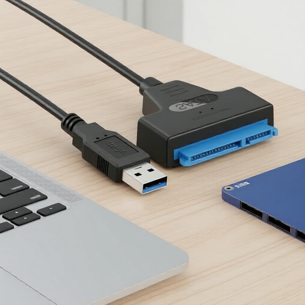 Adaptador USB 3.0 SATA 2,5 pol., 22 pinos, 6 Gbps para SSD/HD externos