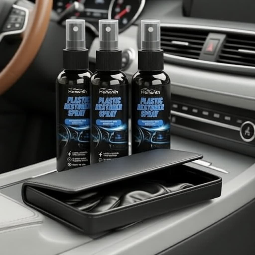 120ml Spray Restaurador para Plásticos de Acabamento – Proteção UV e Repelente de Poeira, 1/2/3 Frascos