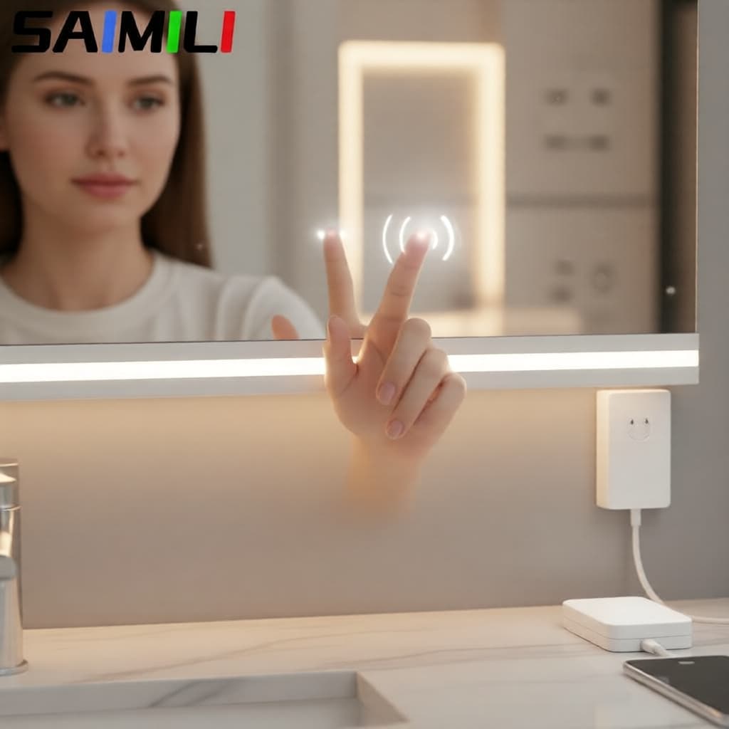 Fita LED com sensor de movimento SAIMILI para TV e cozinha, acende/apaga com movimento das mãos, fixação com dupla face