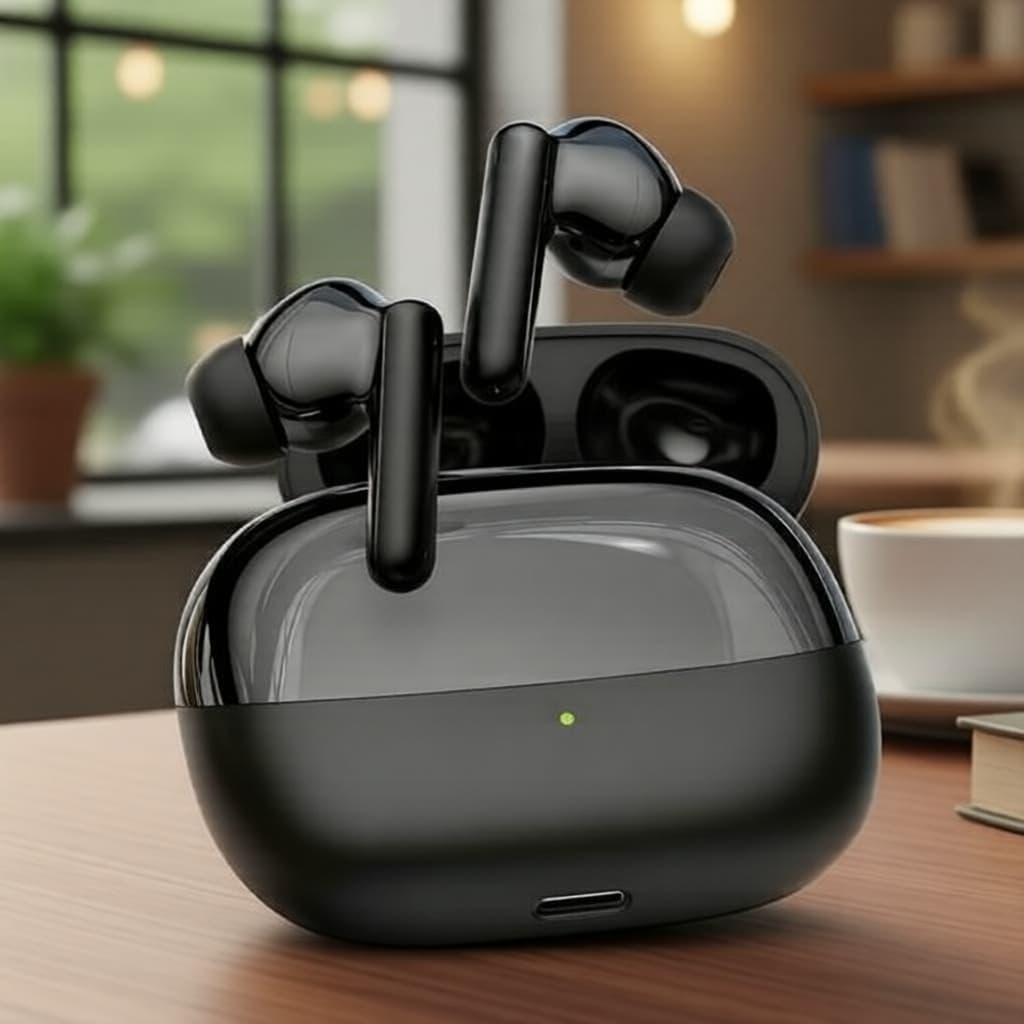 Fones de ouvido intra-auriculares à prova d’água Bluetooth 5.3 TWS, com microfone integrado e estojo de carregamento