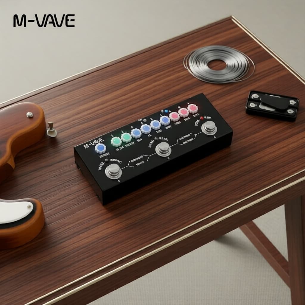 M-VAVE Cube BABY Pedal de Efeitos Múltiplos 8 Modelos de Caixa IR, Afinador Recarregável por USB, Interface de Áudio