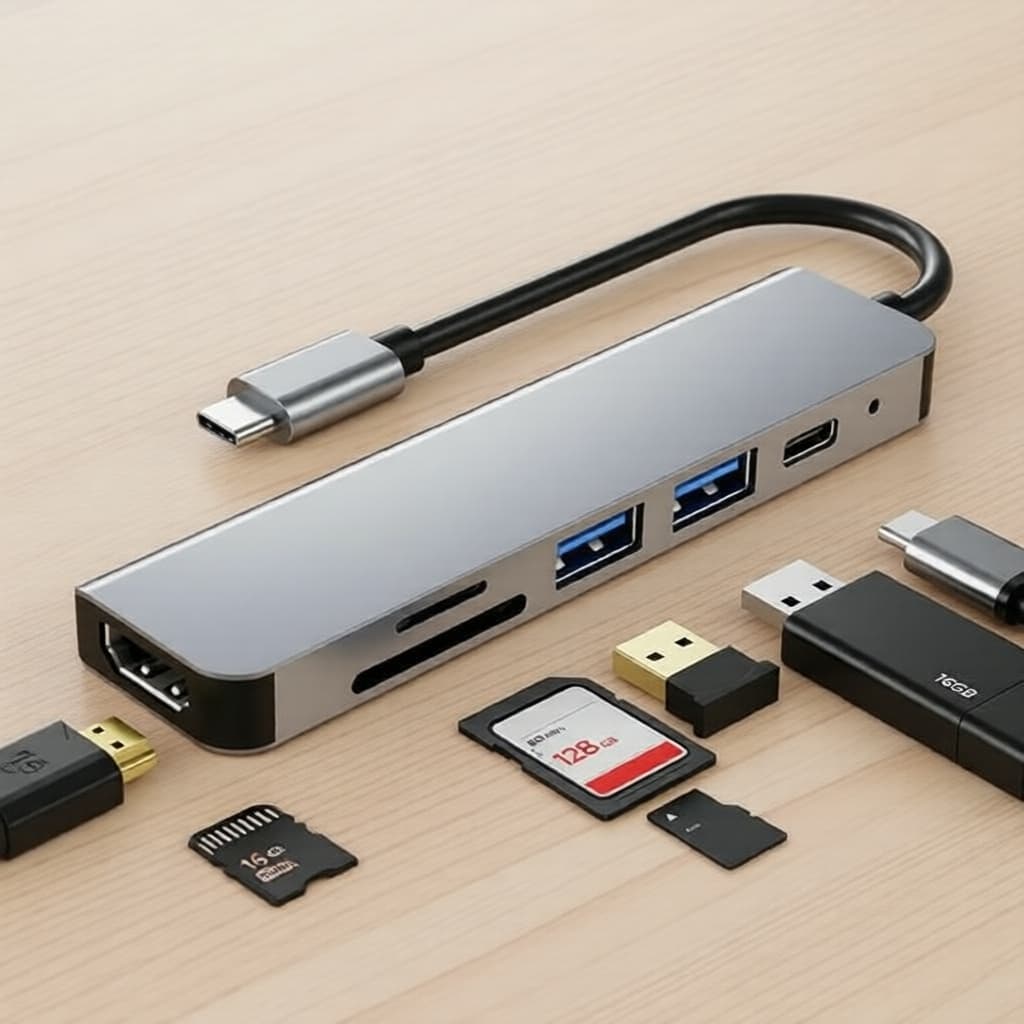 Hub divisor USB 3.0 6 em 1 87W PD 4K HDMI dongle USB C para MacBook Air Pro