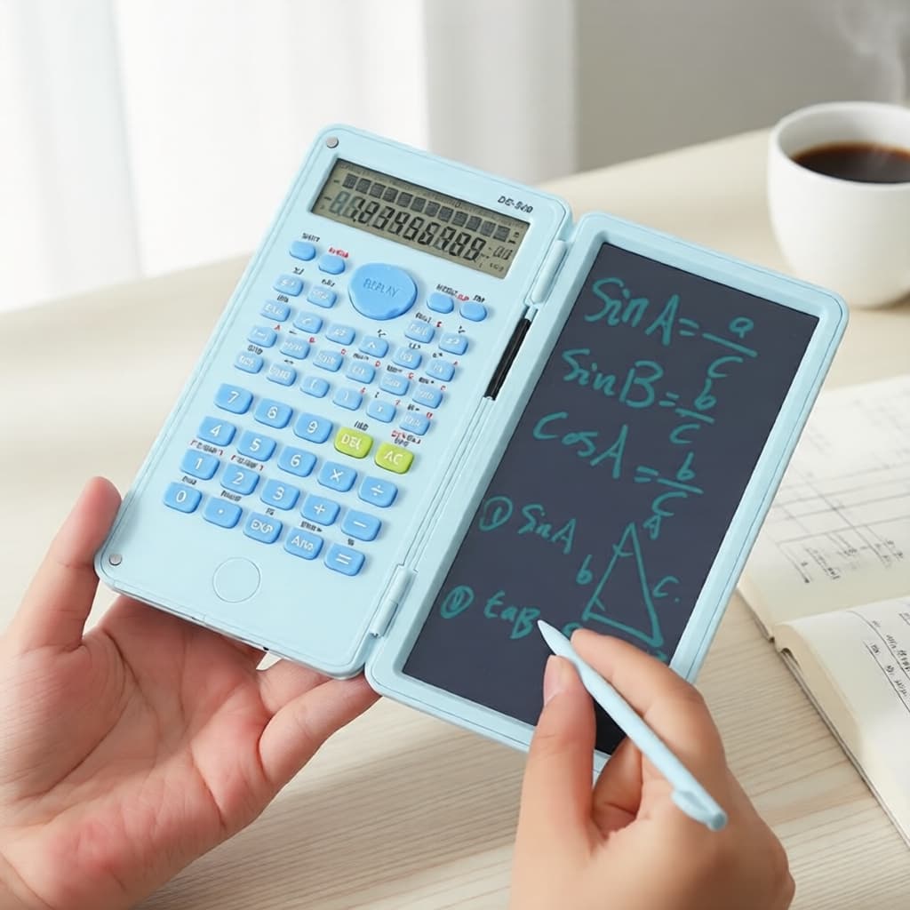 Calculadora Científica DS-869 com Tablet de Escrita, Visor LCD de 2 Linhas, Calculadora de Engenharia Multifuncional