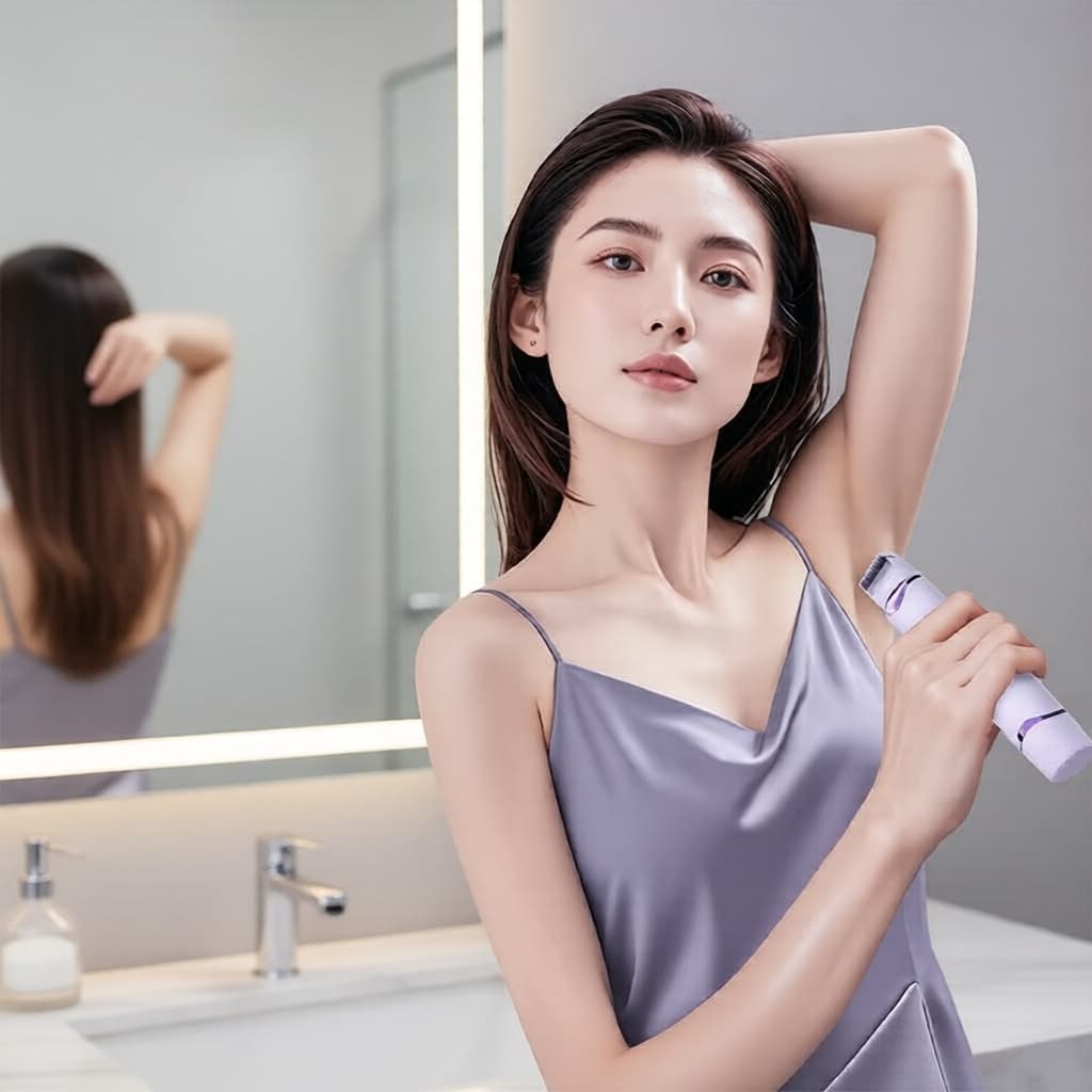 Depilador e Barbeador Elétrico 2 em 1: remoção de pelos facial, pernas, biquíni e corpo sem dor