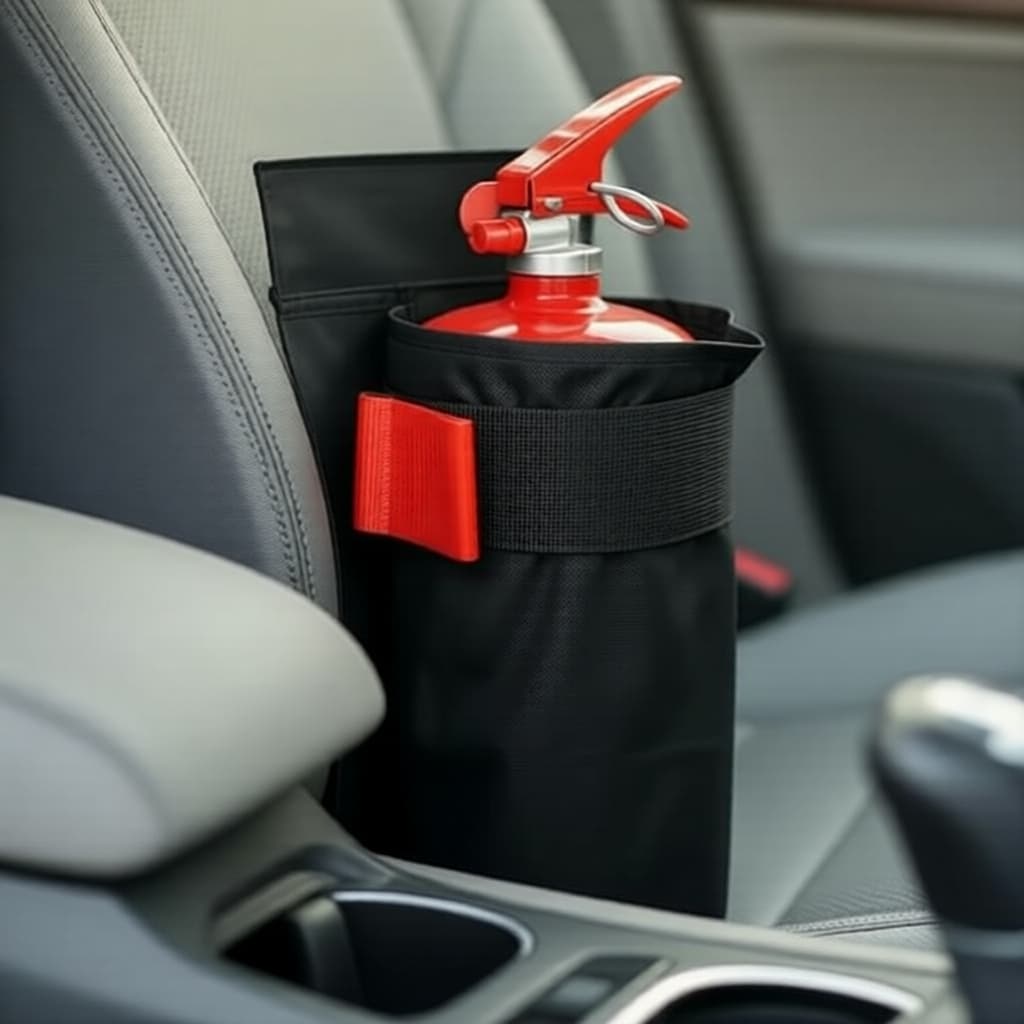 Bolsa Suporte para Extintor de Incêndio no Porta-malas de Carro, Organizador de Armazenamento Oxford com Suporte para