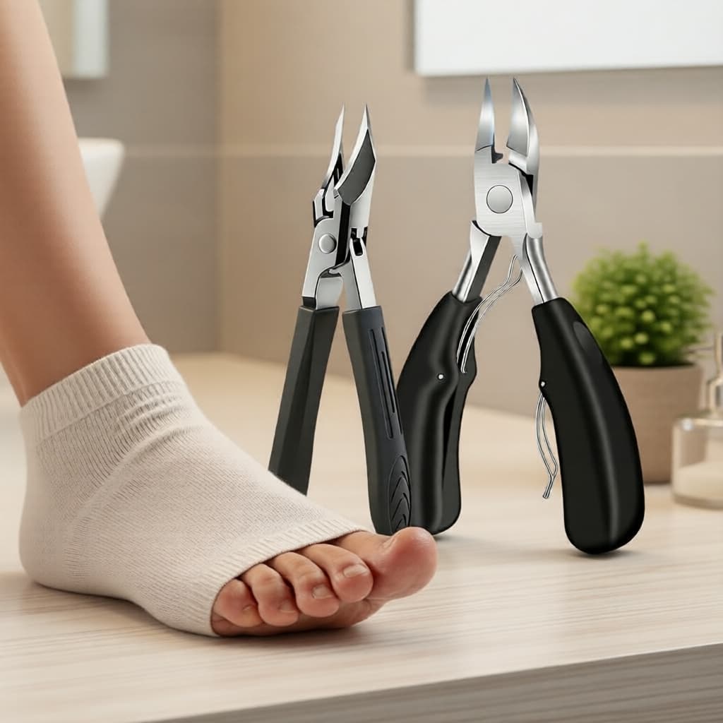 Conjunto de Tesouras e Alicate Diagonal para Unhas Encravadas - Alicates de Pedicure Domésticos para Unha Encravada e