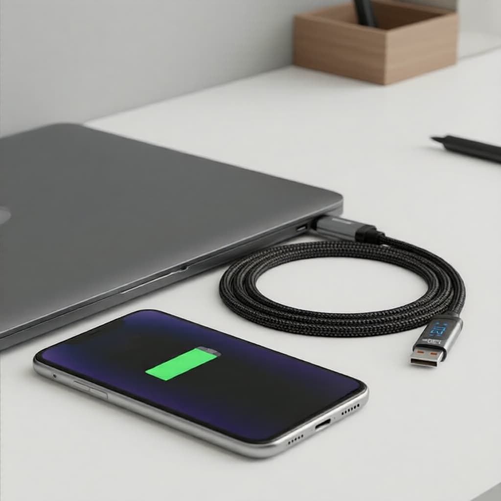 Essager 120W USB-C Cabo de Carregamento Rápido, Cabo de Energia para iPhone 15/14/13/12