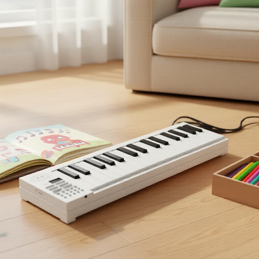 Teclado Digital Dobrável de 61 Teclas - Teclado Compacto e Multifuncional para Iniciantes, Presente Musical Perfeito