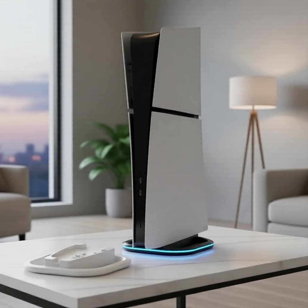 Suporte iluminado por LED para PS5 com acessórios de montagem, compatível com PS5, PS5 Slim e PRO