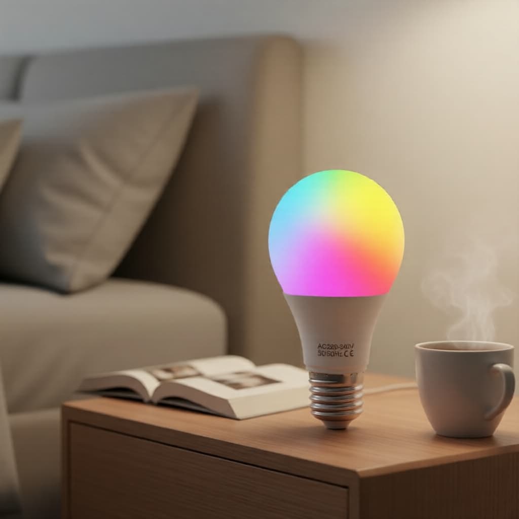 Lâmpada LED RGB AXUS 16 Cores E27 220-240V, Regulável por Controle Remoto, Lâmpada de Ambiência Inteligente