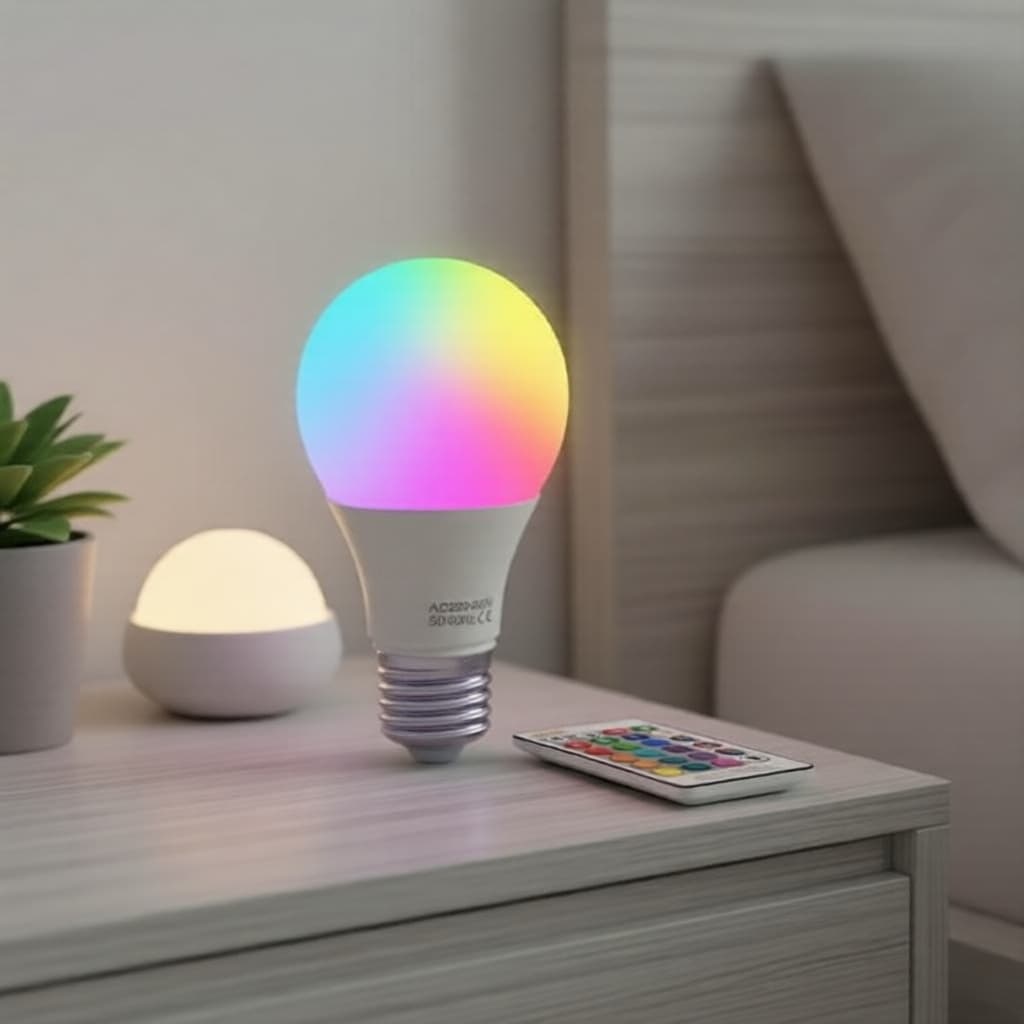 Lâmpada LED RGB de 16 Cores AXUS E27 220-240V, Regulável com Controle Remoto de 24 Teclas, Iluminação Inteligente para