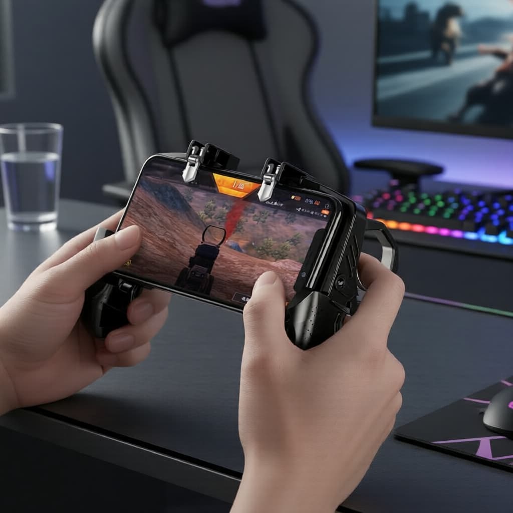 Novo Joystick de Mão para Celular - Manípulo para PUBG/Free Fire e Gatilho para Android e iPhone