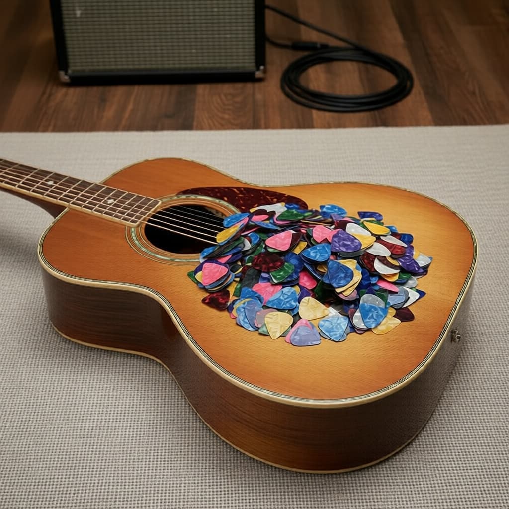 Palhetas de celuloide “Starry Sky”, 0,46 mm, pacote com 10 unidades, para guitarra acústica e elétrica