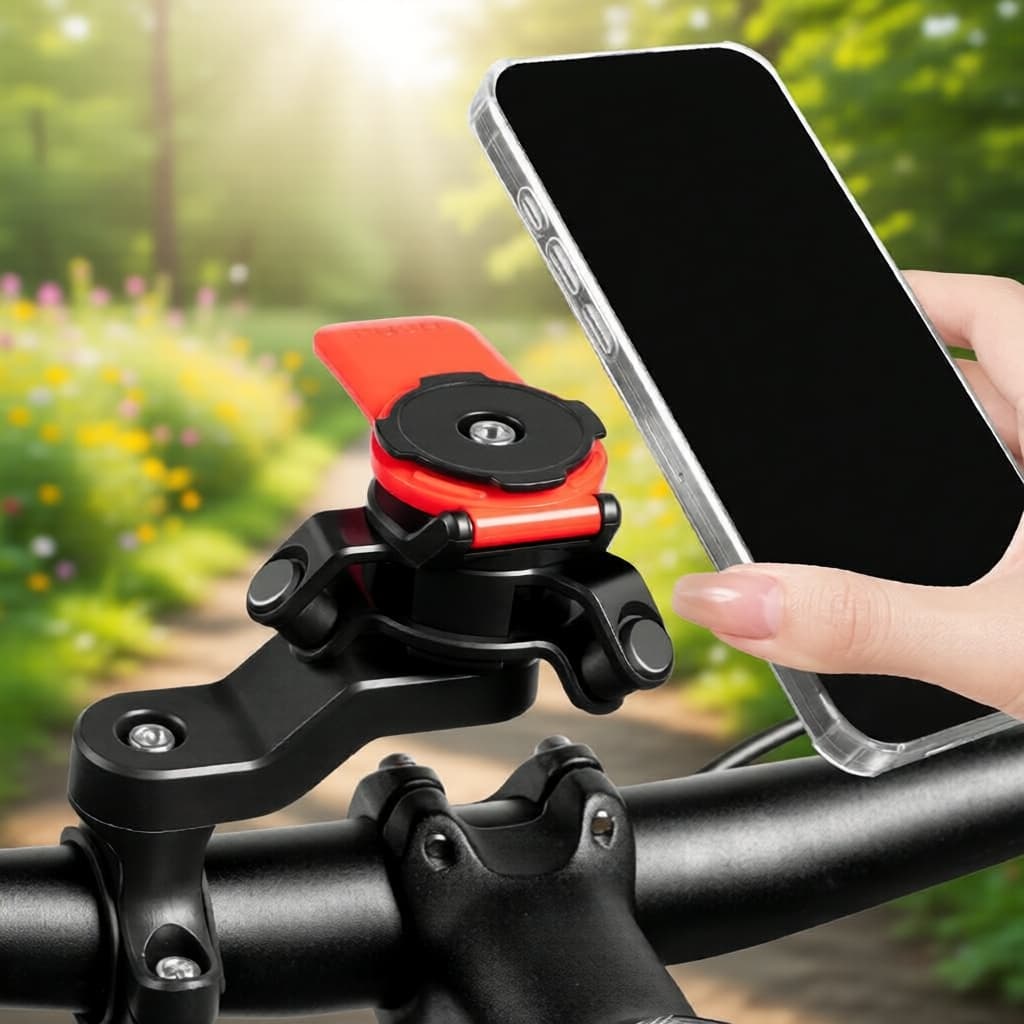 Suporte de Celular Deli Anti-Vibração, Suporte para Bicicleta e Moto, Compatível com iPhone, Android, Samsung
