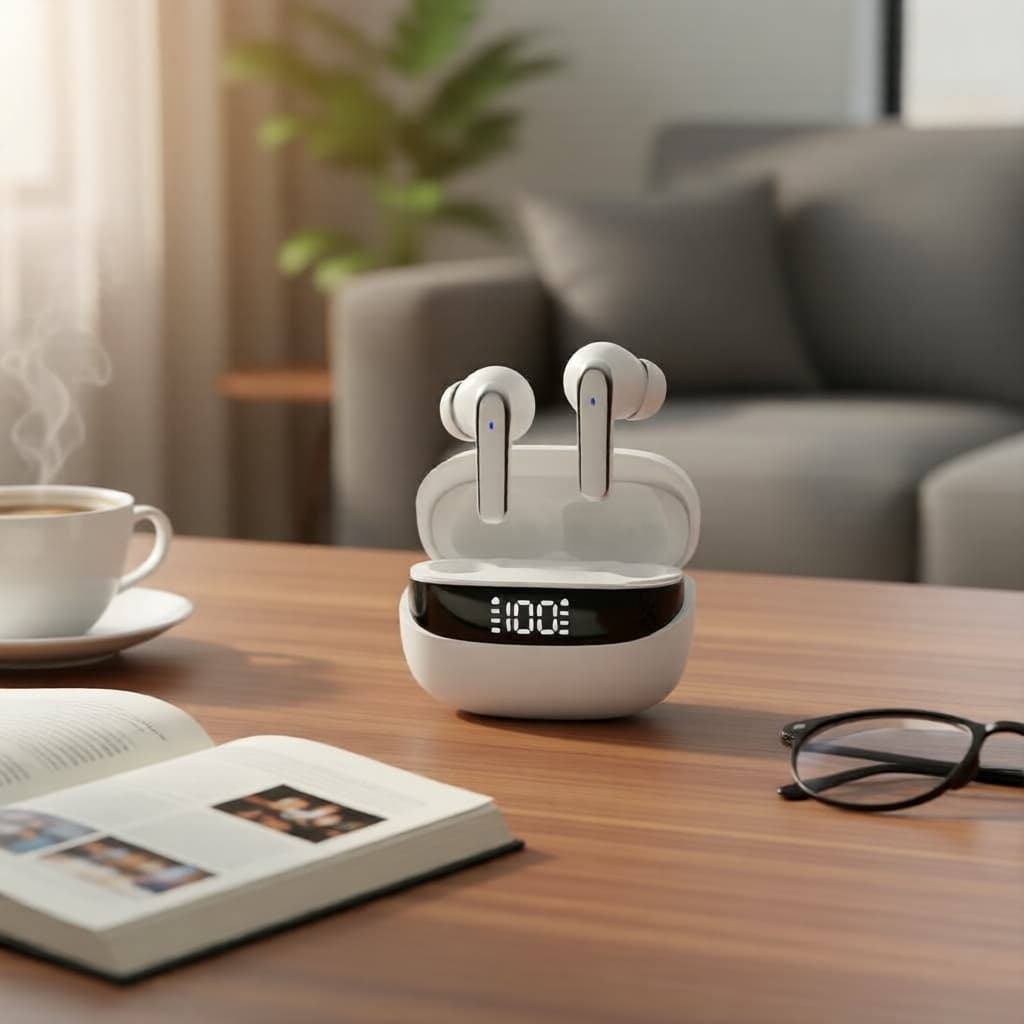 Fones de ouvido sem fio Bluetooth com cancelamento de ruído, graves para jogos, HiFi, confortáveis para uso prolongado,