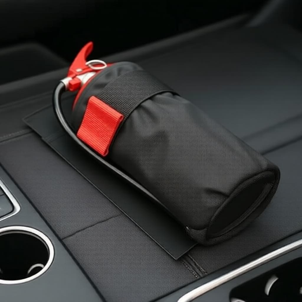 Suporte e Bolsa de Armazenamento para Extintor Veicular, Tecido Oxford Reforçado com Suporte