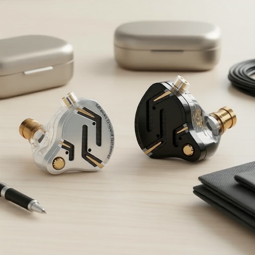 Fones de ouvido intra-auriculares KZ ZS12 PRO 2, fone de ouvido 6 drivers IEM 5BA 1DD, fones com fio, som HiFi, graves