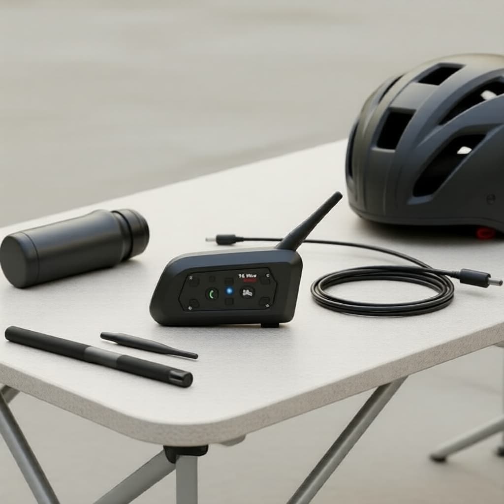 Fone de Ouvido Bluetooth para Capacete de Moto V6 Plus, Intercomunicador 1500m, 6 Pilotos, Cancelamento de Ruído, Fones