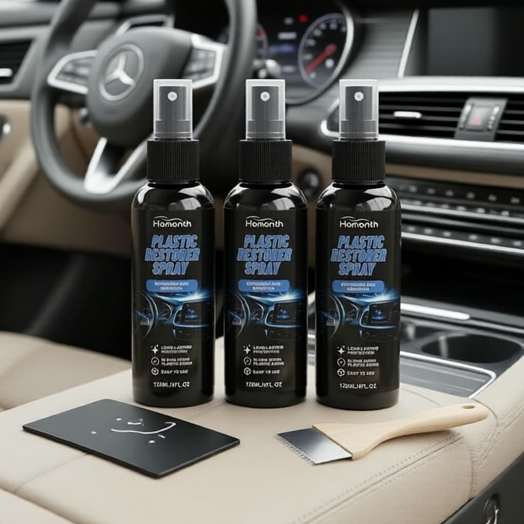 120ml Spray Restaurador de Plástico com Proteção UV e Acabamento Anti-Poeira para Acabamentos - 1, 2 ou 3 Frascos