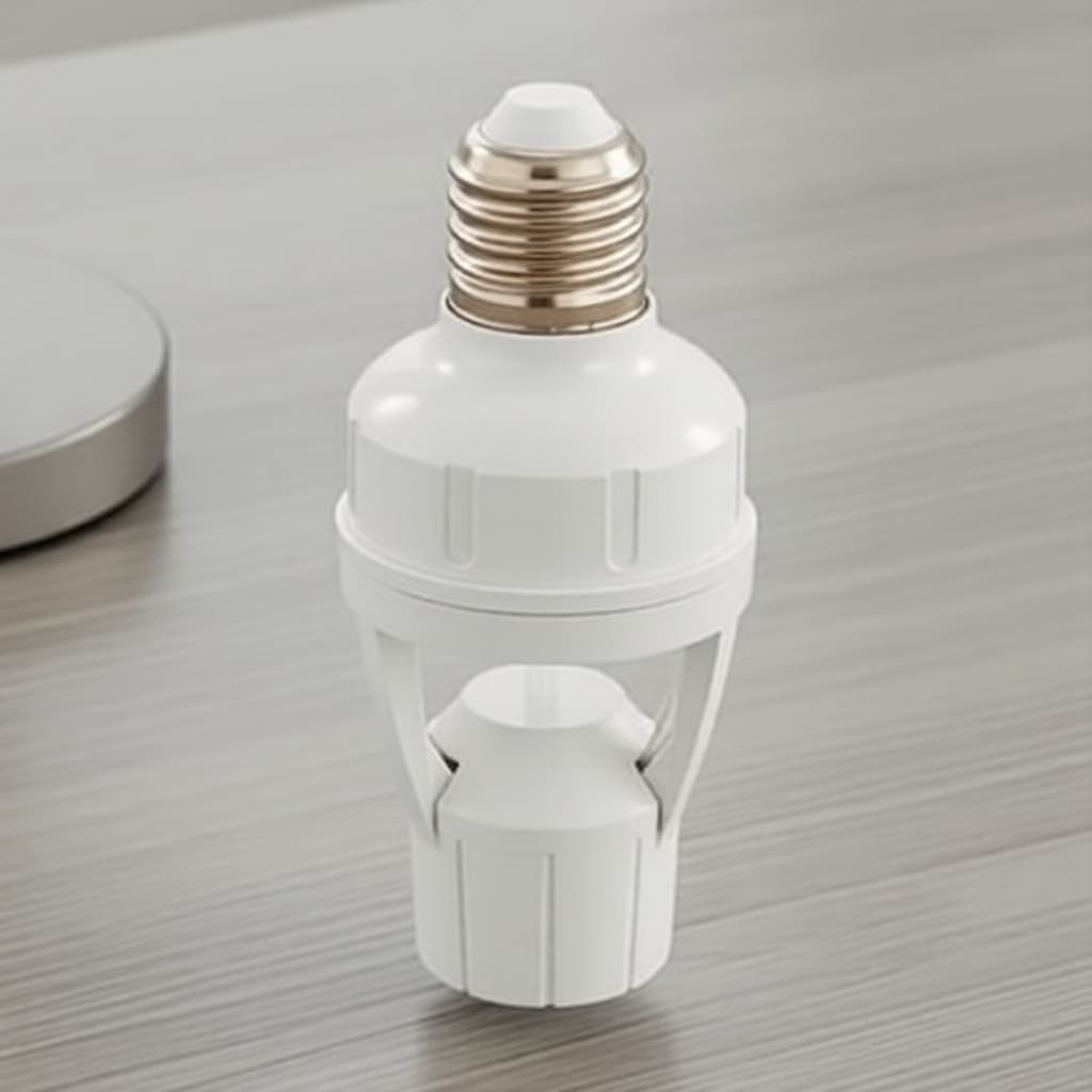 Base de Lâmpada LED Inteligente E27 com Sensor de Movimento PIR, Compatível com 110V e 220V