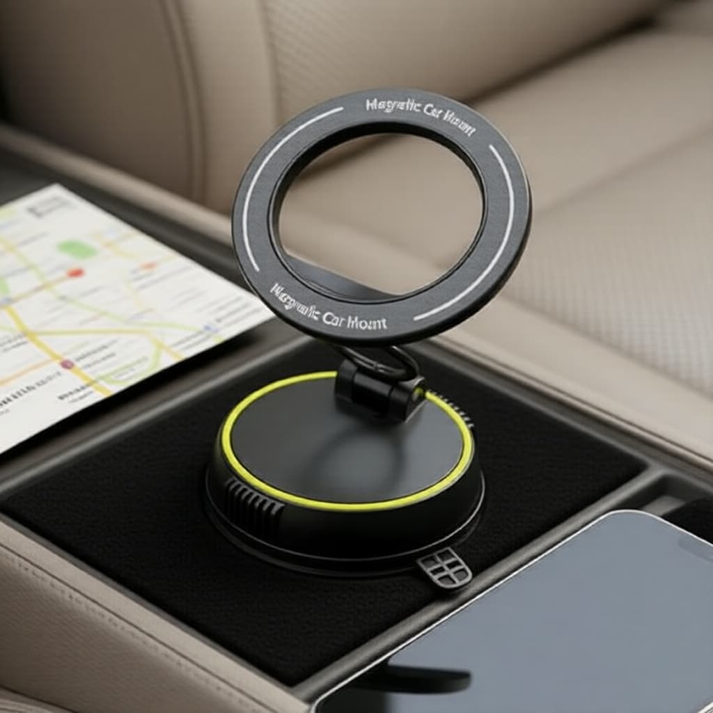 Suporte Magnético Giratório 360° para Celular KILOARX - Suporte Veicular Dobrável com Fixação MagSafe para Uso Mãos