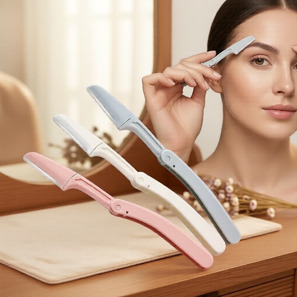 Depilador Facial Dobrável Portátil Gecomo para Mulheres, com Capa para Corte Seguro
