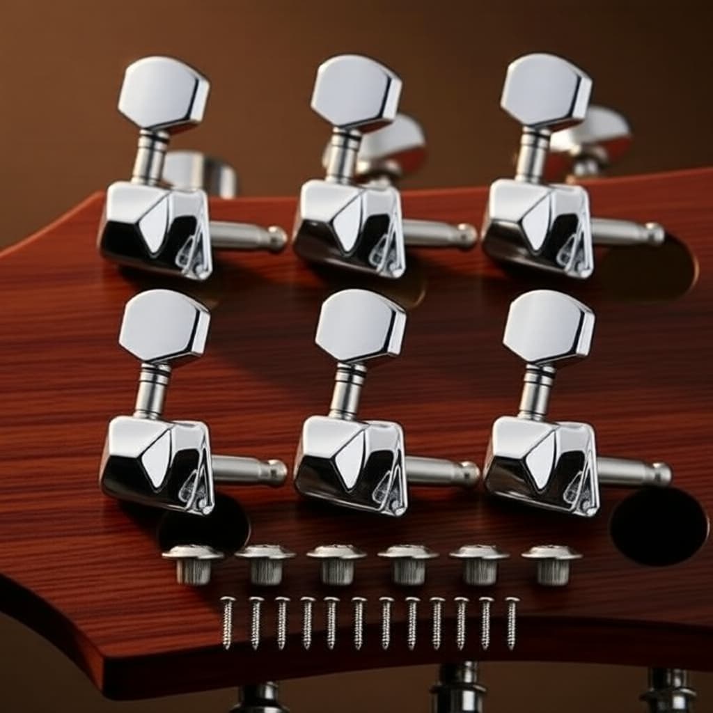 Afinadores de Violão Acústico IRIN Silver Fechados, Tarraxas para Violões Folk com Parafusos Inclusos, Ferragens de