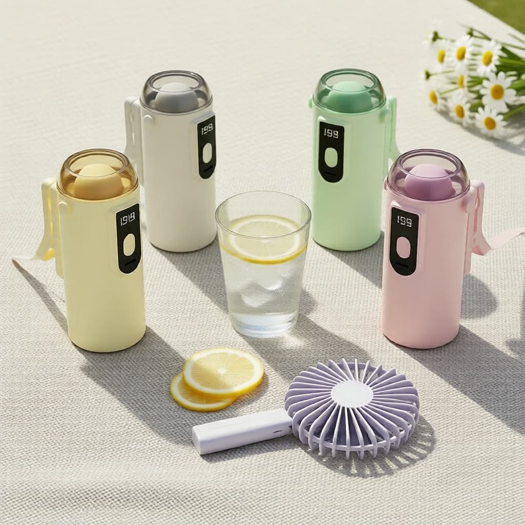 Ventilador Portátil de Fixação com 199 Velocidades, Recarregável 900mAh para Mesa, Berço e Carrinho de Bebê - 5 Cores