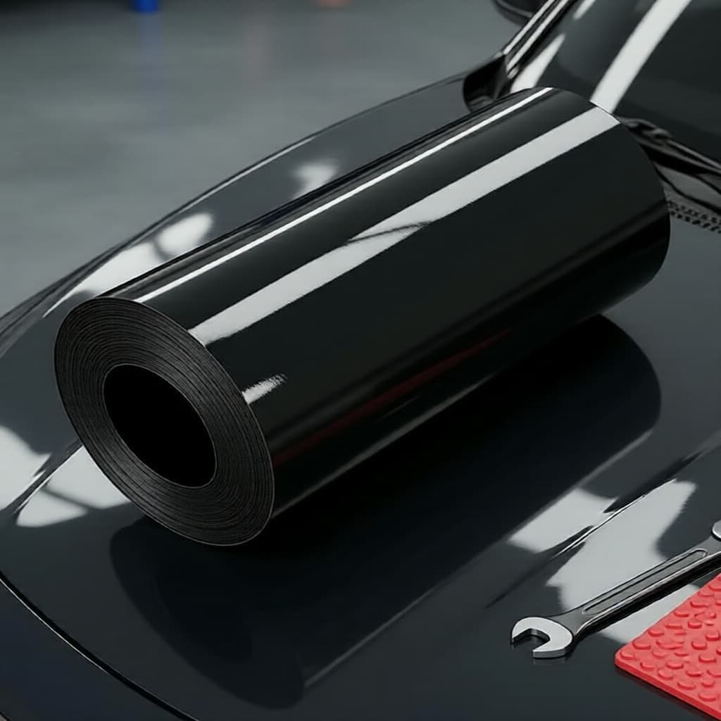 Super Brilhante Metálico Piano Preto PET Vinil para Envelopamento de Carro – Liberação de Ar, Rolo de Adesivo
