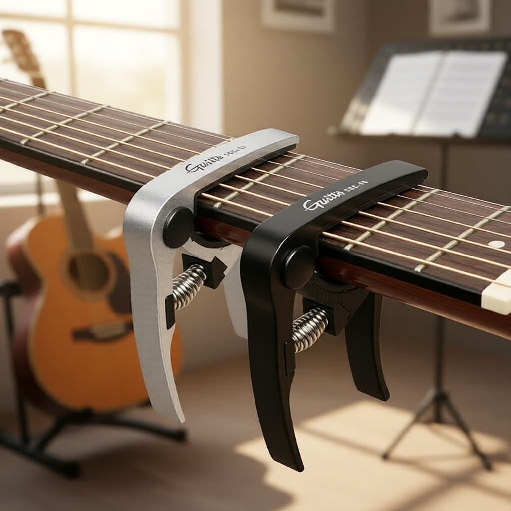 GGC-06 Capotraste de Alumínio para Violão Acústico/Elétrico, Ukulele e Bandolim – Braçadeira de Afinação