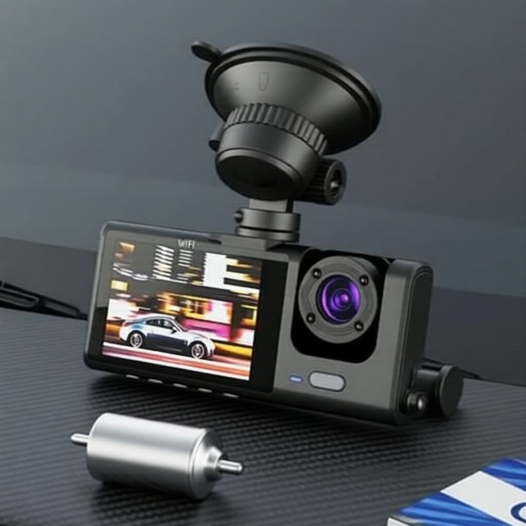 DVR veicular para painel com WiFi, 2 ou 3 lentes, gravador de vídeo frontal e traseira com visão noturna para veículos