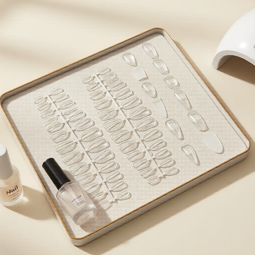 Conjunto de 120 unhas postiças de acrílico transparente para balé, pontas para pressionar, tamanhos mistos para unhas