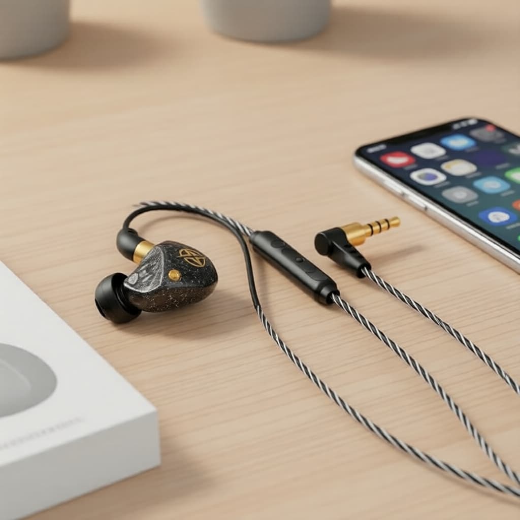 SPRISE X6 Fone de Ouvido Intra-Auricular Dinâmico de 3,5mm com Graves Profundos Estéreo e Microfone