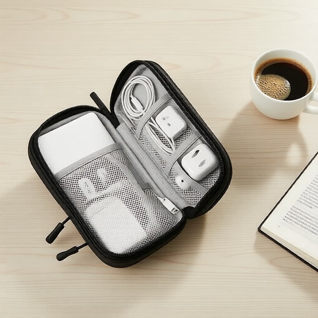 Organizador de Tecnologia Portátil: Estojo à prova d'água de pano Oxford para s, Cabos de Carregamento e Fones de Ouvido