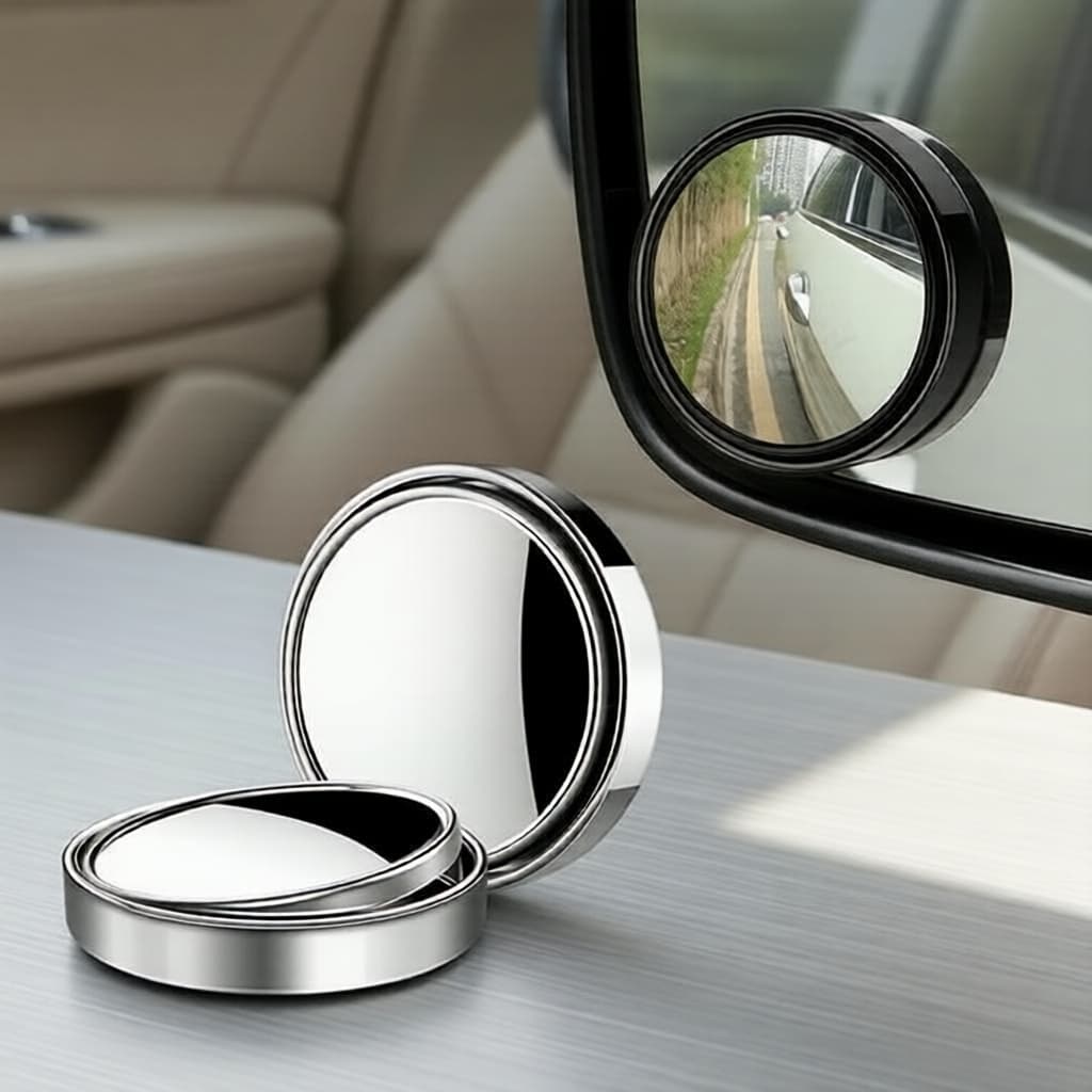 2 Peças Espelhos Retrovisores Ampla Visão HD 360° Ajustáveis para Carros e Motos, Visão Clara