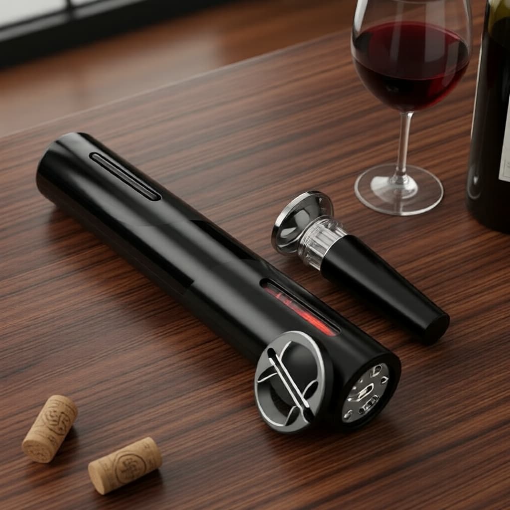 Conjunto de Abridor de Garrafas Automático Recarregável USB, Kit 4 Peças Abridor de Vinho Elétrico para Festas e Uso